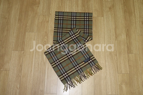 (머플러) 854. 버버리/카키색체크 캐시미어머플러--1