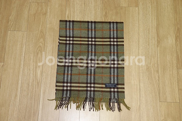 (머플러) 854. 버버리/카키색체크 캐시미어머플러--2