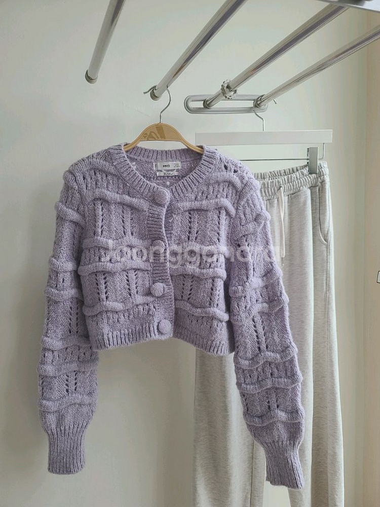 망고 MNG 크롭 긴팔니트 가디건 라이트퍼플 연보라 / 자라 듀엘 에잇세컨즈 론론 가내스라 슬로우앤드--3