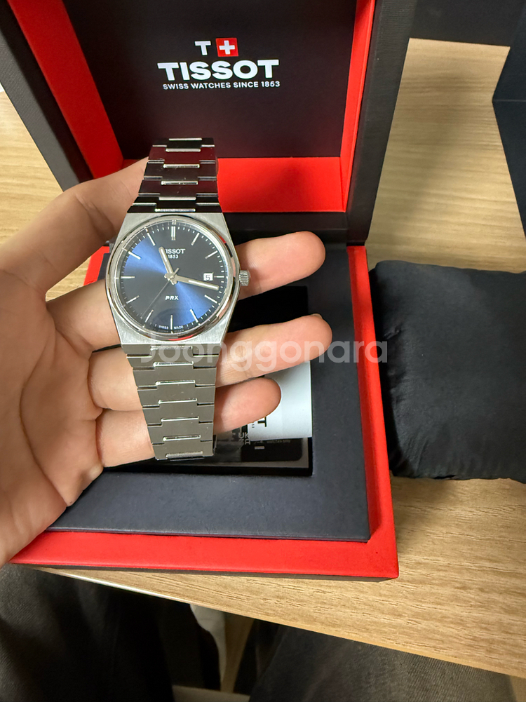 티쏘 PRX 40mm 쿼츠 청판 풀박스--1