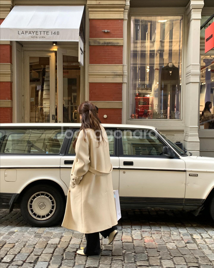 타낫 래글런 캐시미어 롱코트 아이보리--2