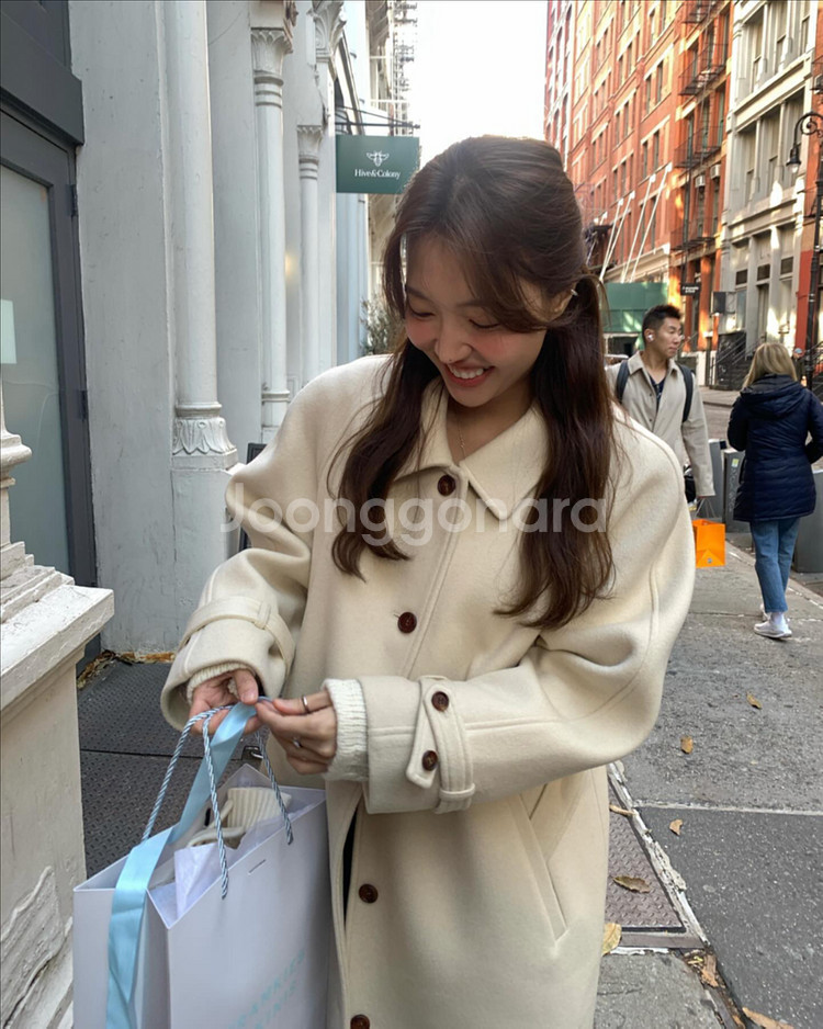 타낫 래글런 캐시미어 롱코트 아이보리--0