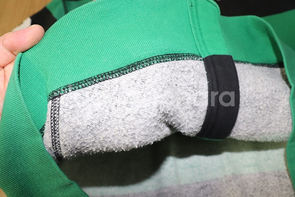 (95)1236. 폴로/그린블랙단가라 기모후드집업자켓--6