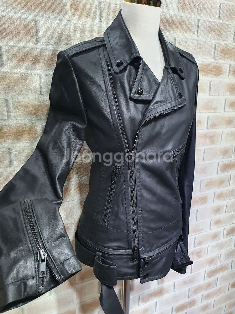 시스템 한섬 정품 새것수준 100%천연 염소 가죽 자켓--0