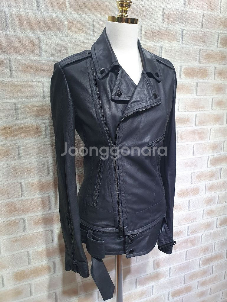 시스템 한섬 정품 새것수준 100%천연 염소 가죽 자켓--8