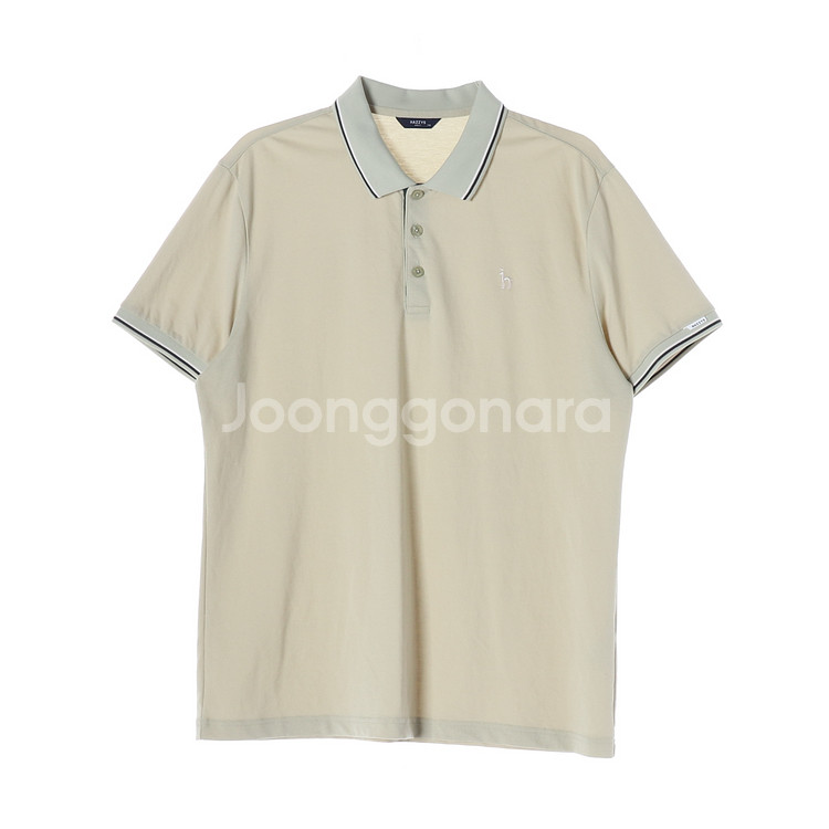[XXL]헤지스 로고 반팔 카라티 코튼 폴로 티셔츠--0