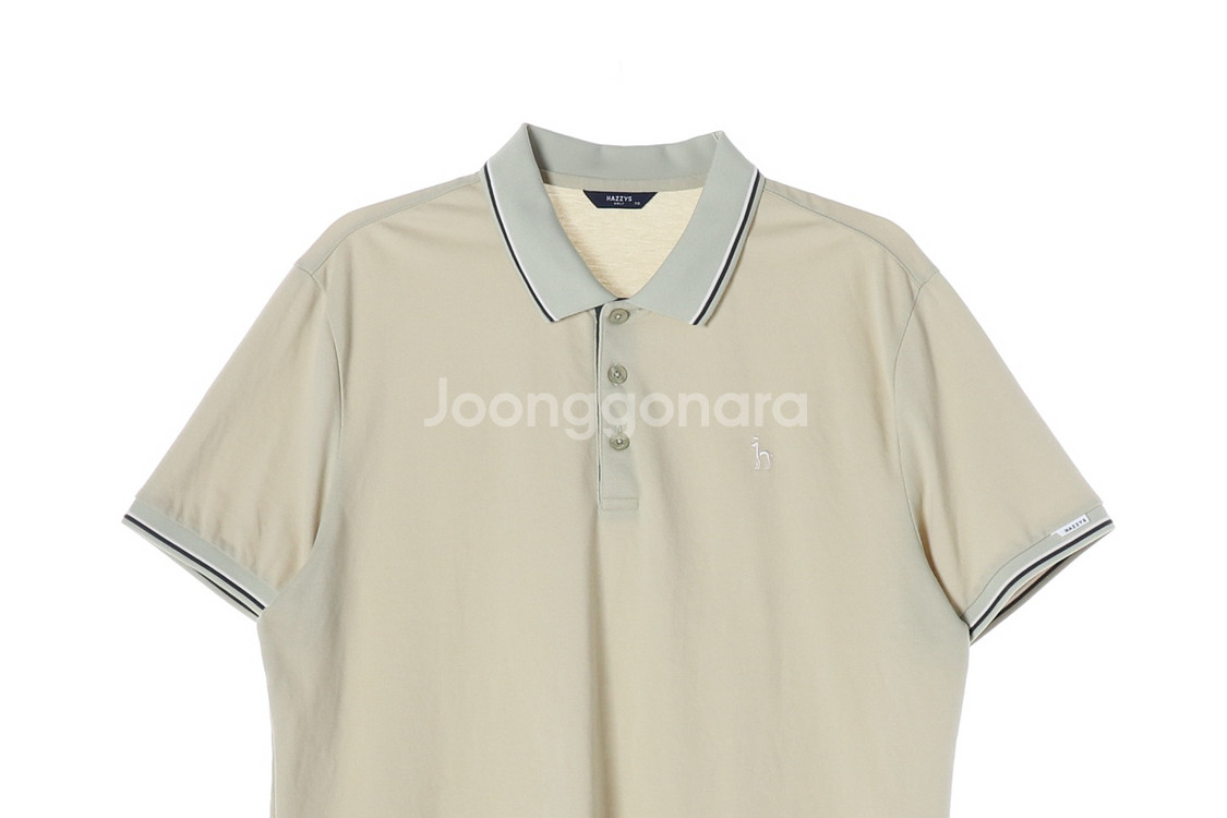 [XXL]헤지스 로고 반팔 카라티 코튼 폴로 티셔츠--1