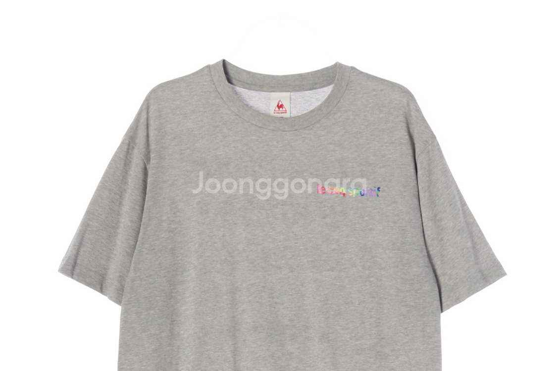 [L]르꼬끄 멜란지그레이 로고 레터리 프린팅 반팔 티셔츠--1