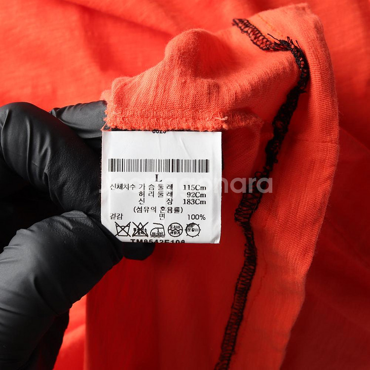 [L]띠어리 오렌지 오버핏 코튼 반팔 티셔츠--5