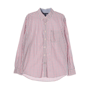 [L]타미힐피거 화이트 레드 블루 체크 긴팔 셔츠