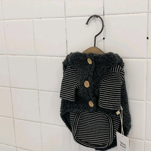 강아지옷 면기모 반팔 티셔츠 XL 차콜 반려견 애견의류