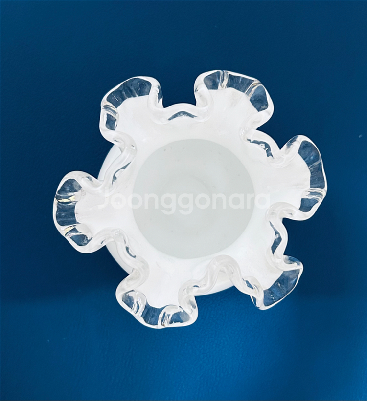 빈티지 팬톤 아트 글라스 실버 크레스트 미니 화병--3