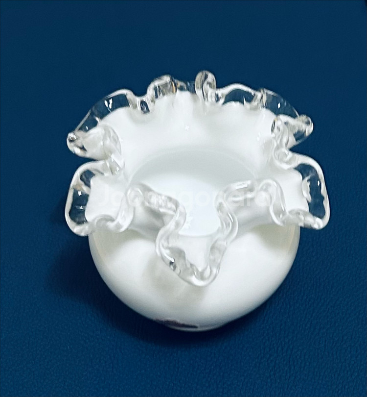 빈티지 팬톤 아트 글라스 실버 크레스트 미니 화병--6