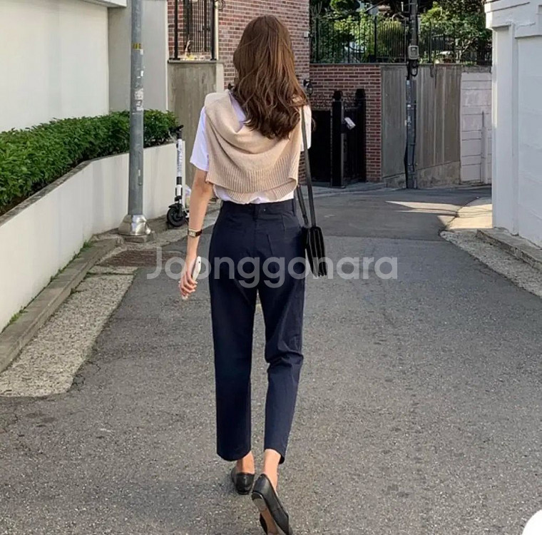 라이크유 네이비 핀턱 팬츠--2