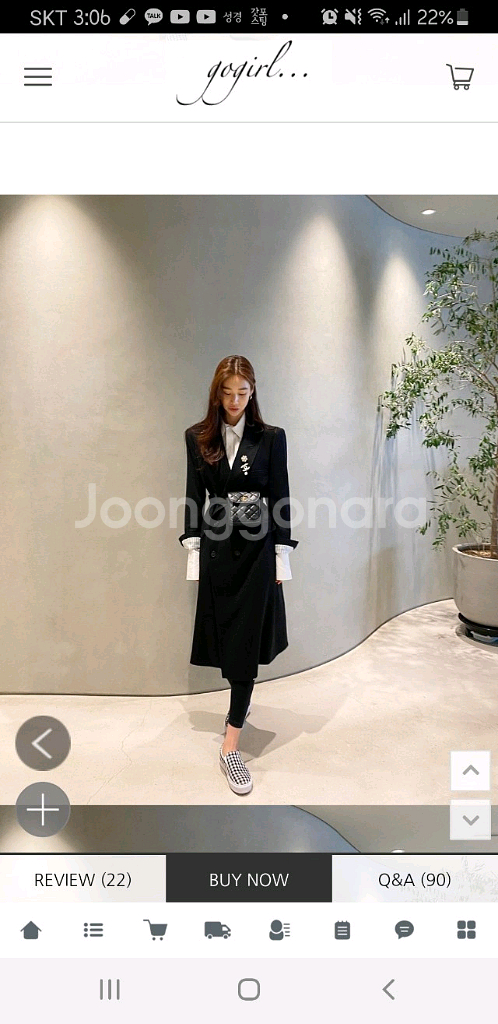 고걸 Tom 블랙 트렌치 코트(m)--7