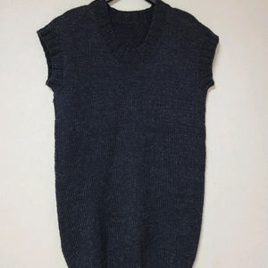 뜨개 니트 베스트 조끼 블랙