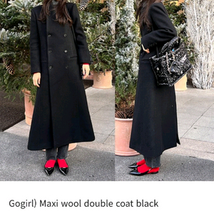 고걸 맥시 울 더블 코트