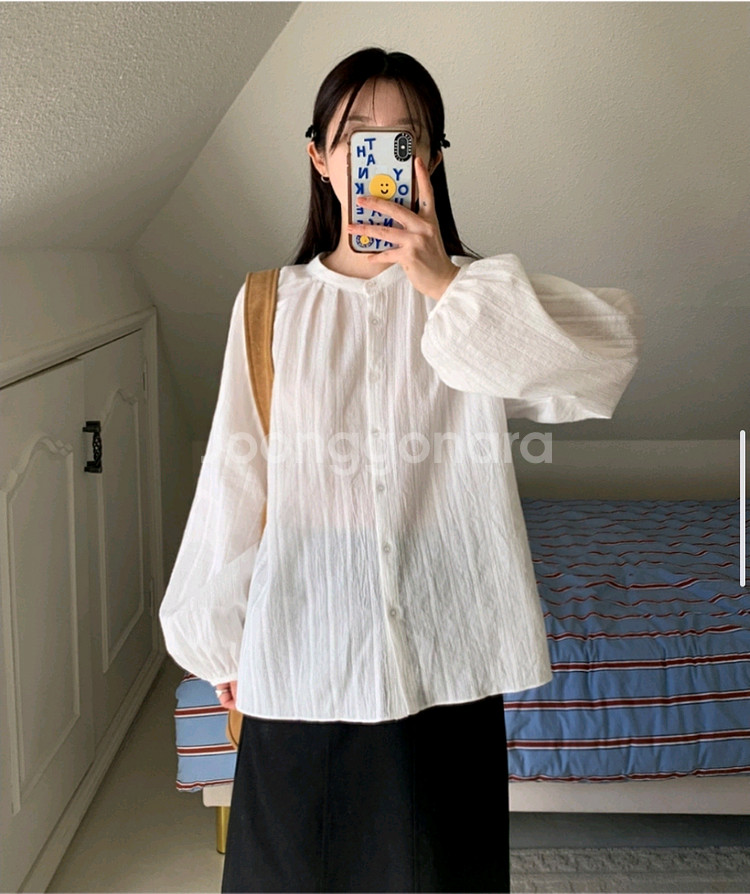 플리츠 블라우스--0