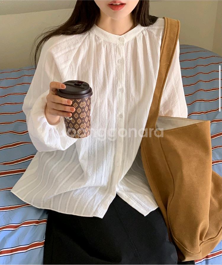 플리츠 블라우스--2