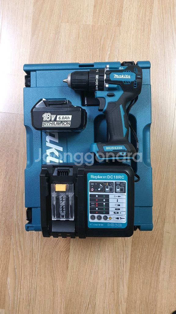 마끼다 18V 브러시리스 드릴 풀세트 + 마끼다 정품 공구함--1
