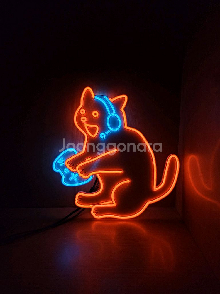 네온사인 고양이 게임 게이머 led 조명--3