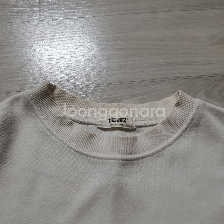 화이트 레터링 긴팔 맨투맨 티셔츠 라운드넥 흰색 문구 스웨트셔츠--3