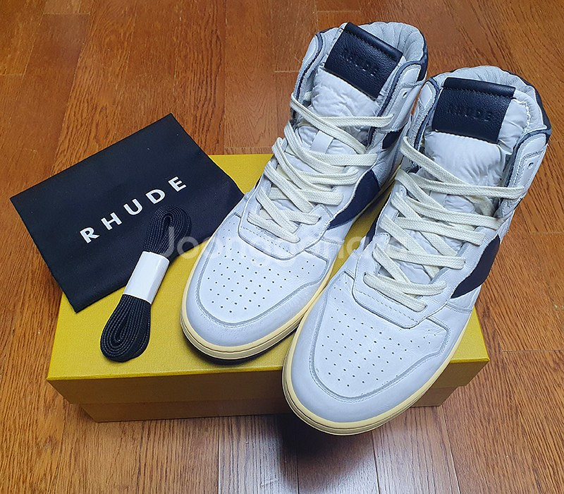 [280] 루드 하이탑 화이트 블랙 새제품 팝니다. Rhude Rhecess hi Black 루드 리세스 하이--4