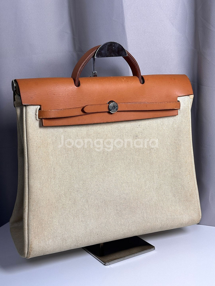 에르메스 에르백 카빈 39 베이지 & 내추럴 가죽--2