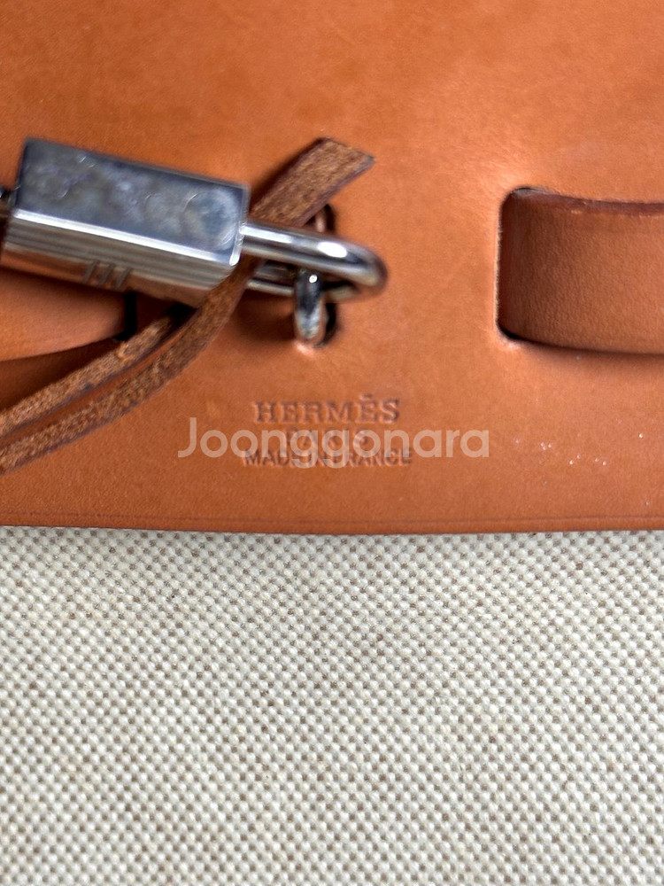 에르메스 에르백 카빈 39 베이지 & 내추럴 가죽--4