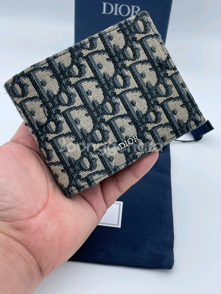 [ 풀구성 / 새상품급 ] 정품 디올 오블리크 반지갑 베이지--0