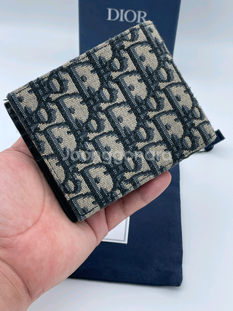 [ 풀구성 / 새상품급 ] 정품 디올 오블리크 반지갑 베이지--1