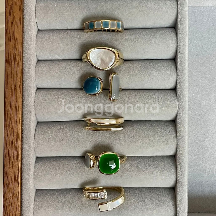 골드 오픈링 반지 6종 세트--0