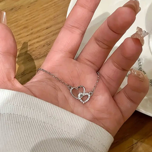 하트 펜던트 큐빅 목걸이