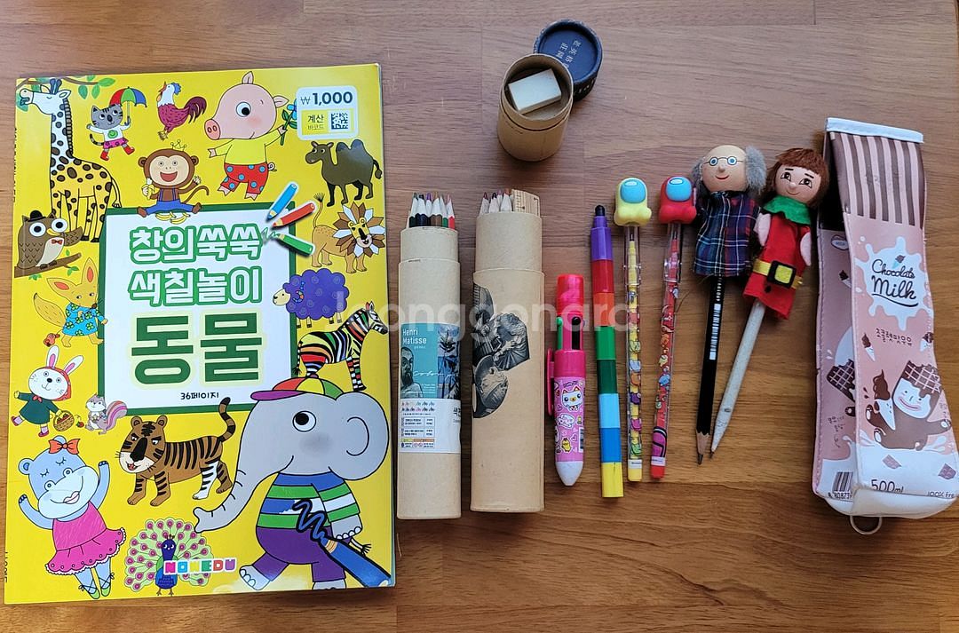 색연필 인형극연필 샤프연필 색칠놀이 필통--0