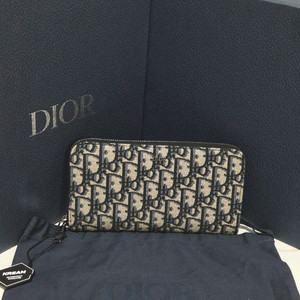 [새상품] 디올 오블리크 자카드 지퍼 장지갑
