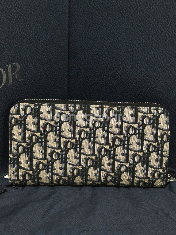 [새상품] 디올 오블리크 자카드 지퍼 장지갑--3