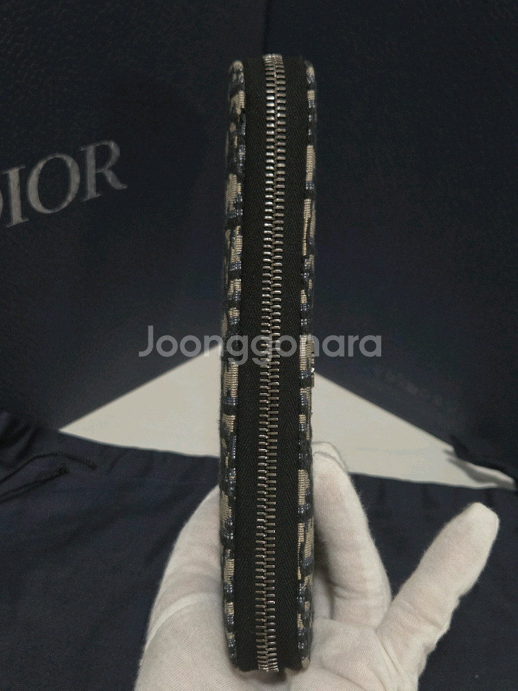 [새상품] 디올 오블리크 자카드 지퍼 장지갑--5