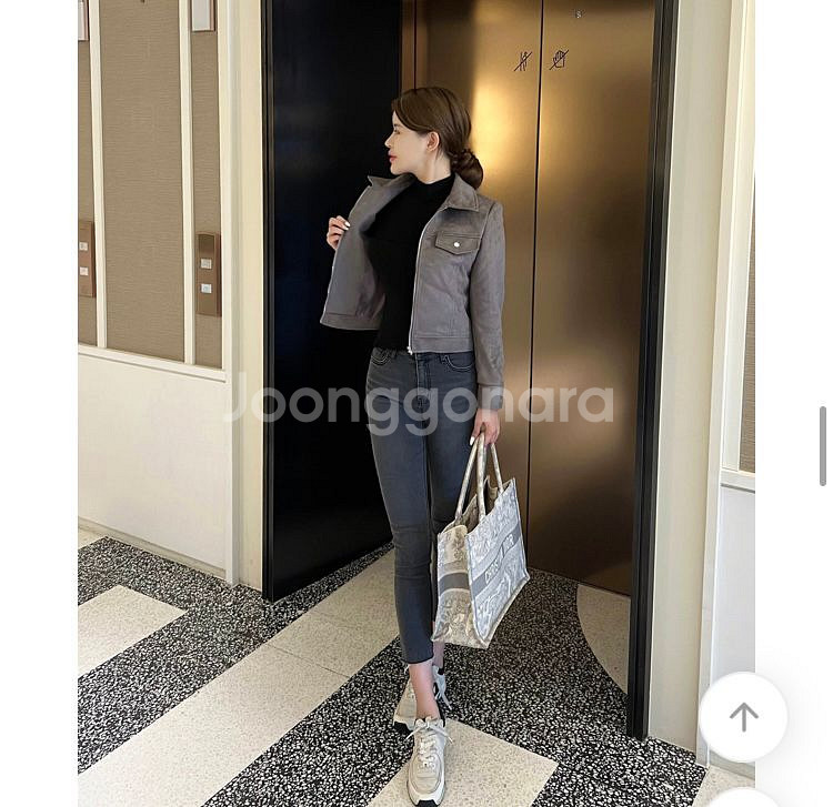 톰 스웨이드 카라 자켓 차콜--2