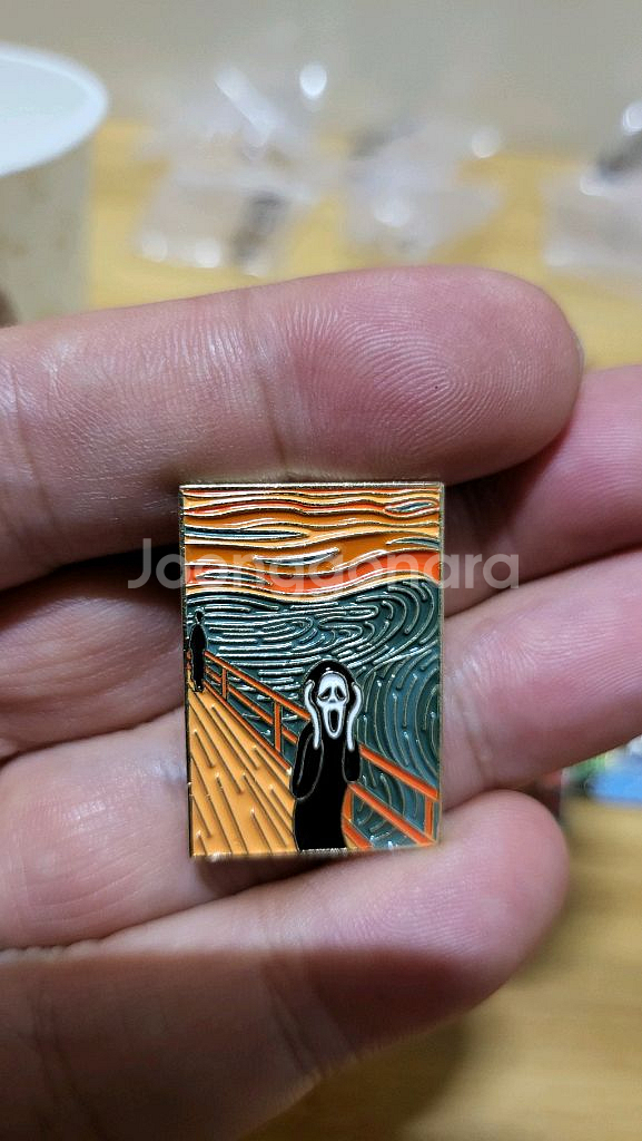 새상품) 명화 패러디 금속뱃지 6종 일괄--3