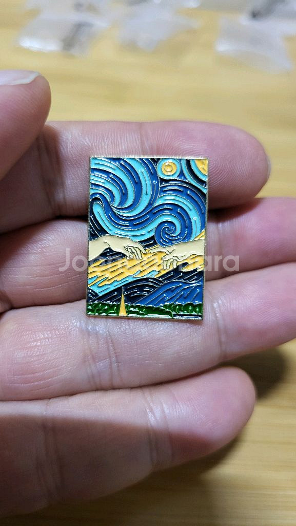 새상품) 명화 패러디 금속뱃지 6종 일괄--8