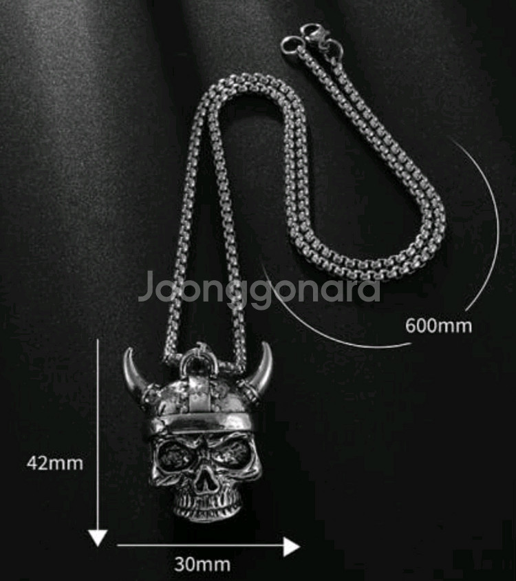 새상품) 해골디자인 라이더벨 스테인레스 목걸이--1