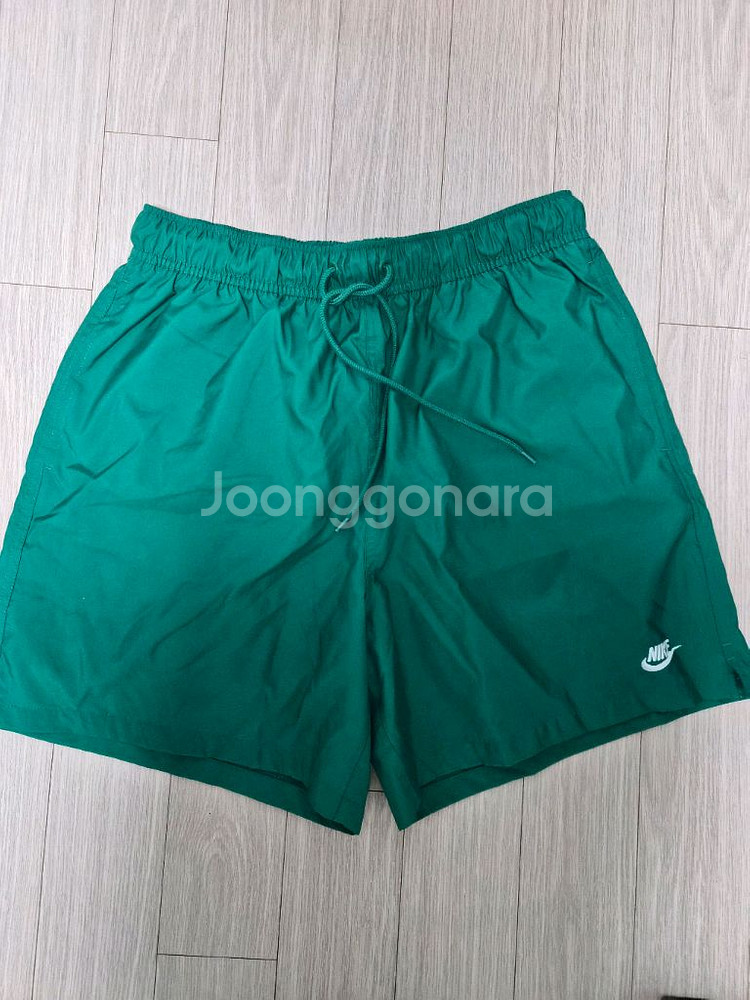 나이키 초록색 우븐 쇼츠 반바지--0