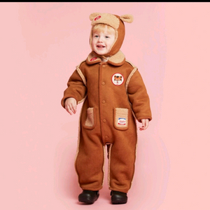 베베드피노 무스탕 오버롤(100)+모자 세트판매(오버롤만 새상품)