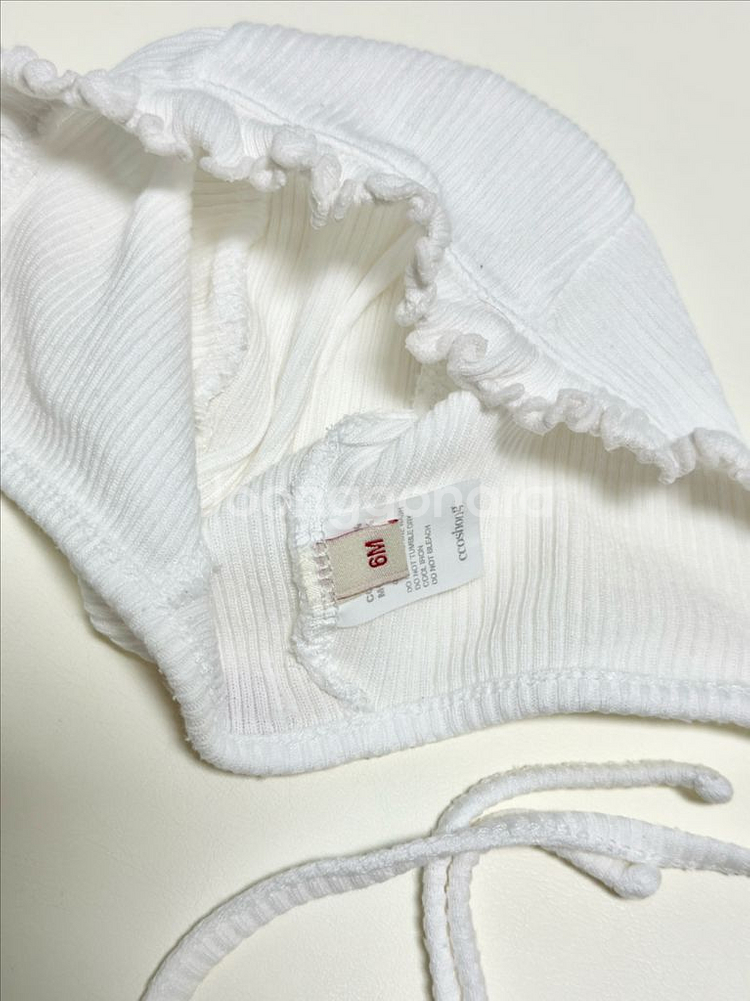 꼬숑 프릴 보넷 6m 아이보리--2