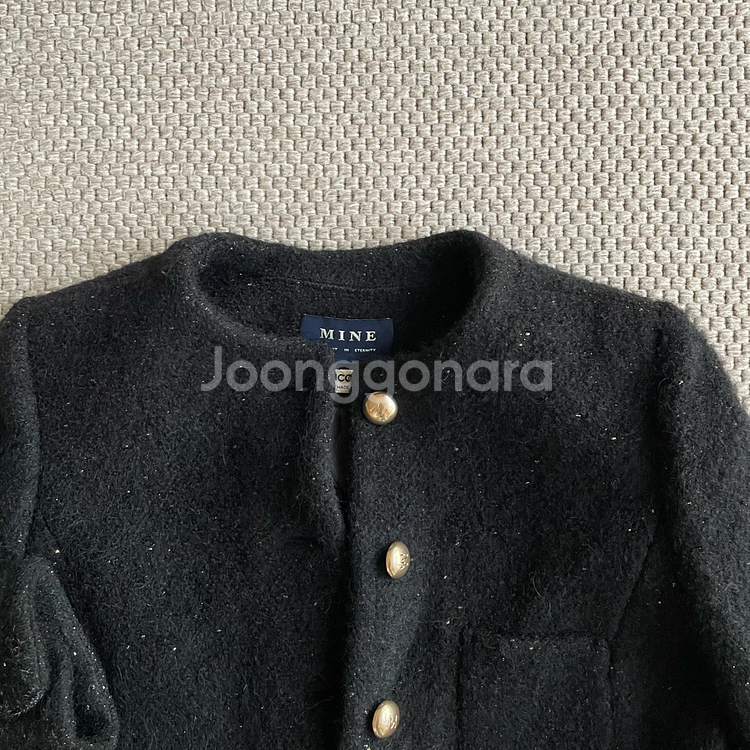 MINE 마인 블랙 울 혼방 자켓--1