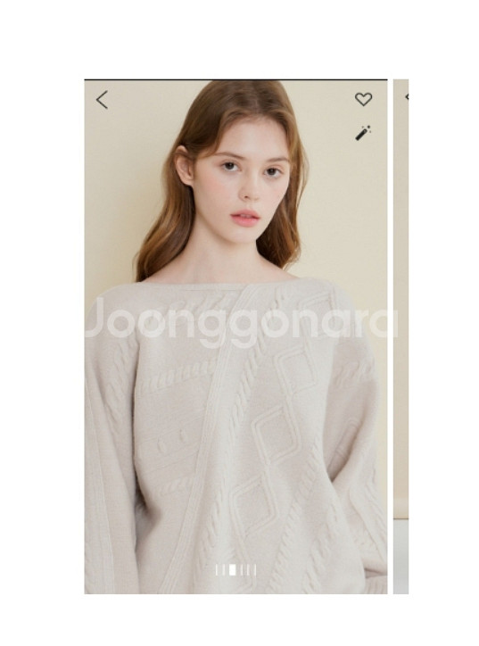 SJSJ 에스제이 백버튼 언밸런스 니트 프리 사이즈 정품--0