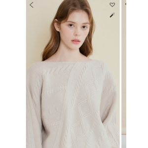 SJSJ 에스제이 백버튼 언밸런스 니트 프리 사이즈 정품