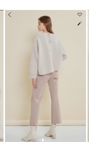 SJSJ 에스제이 백버튼 언밸런스 니트 프리 사이즈 정품--1