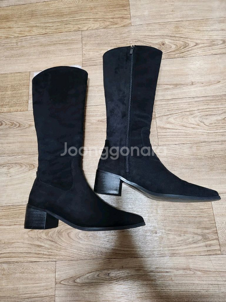 히프나틱 스웨이드 롱부츠 블랙 사이즈 240--3