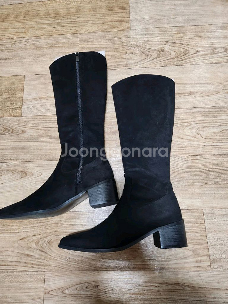 히프나틱 스웨이드 롱부츠 블랙 사이즈 240--4